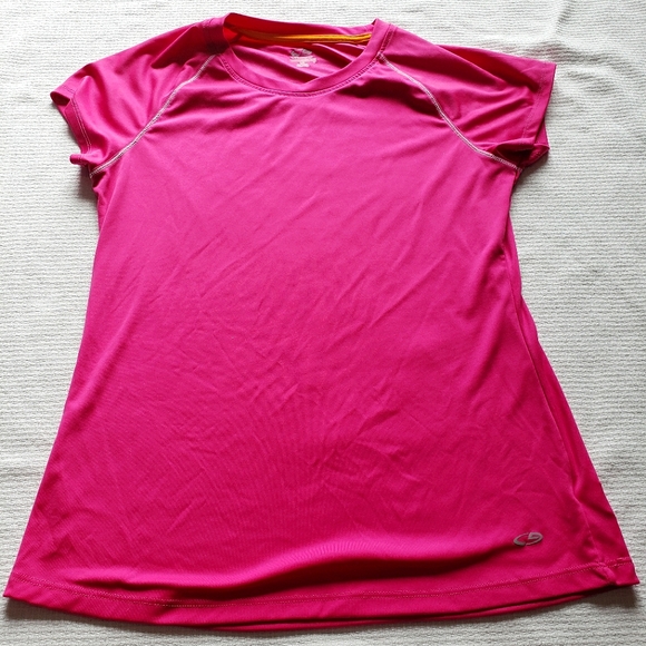 Champion Tops - Champion Semi-Fitted Short Sleeve Athletic/Athleisure Tee, Pink, Women's Large